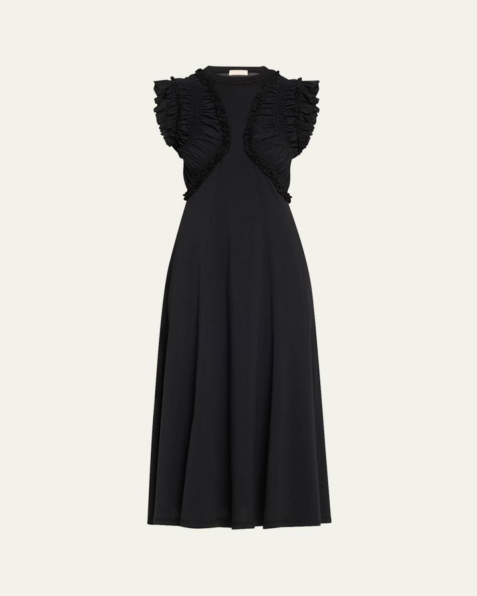 Shiva Sleeveless Ruffled Midi Dress
